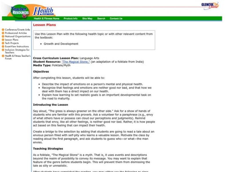 Growth and Development Lesson Plan