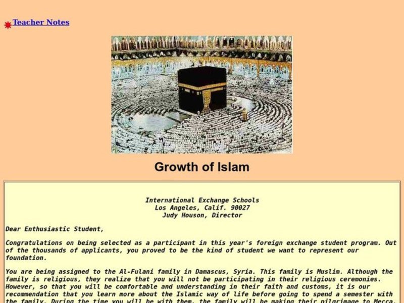Growth of Islam Lesson Plan
