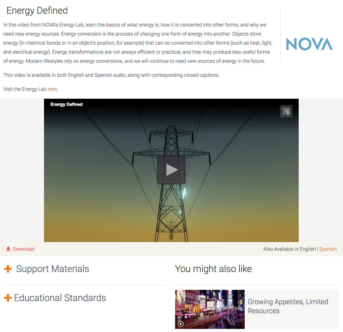 Energy Defined Instructional Video