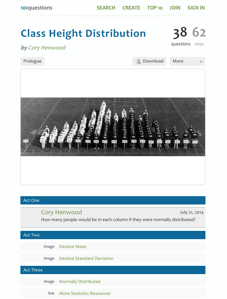 Class Height Distribution Activity