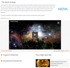 The Sun's Energy Instructional Video
