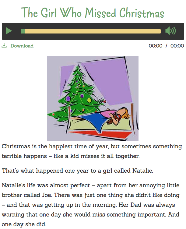 The Girl Who Missed Christmas Audio