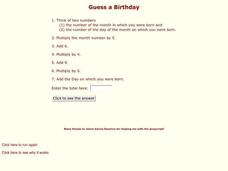 Guess a Birthday Worksheet
