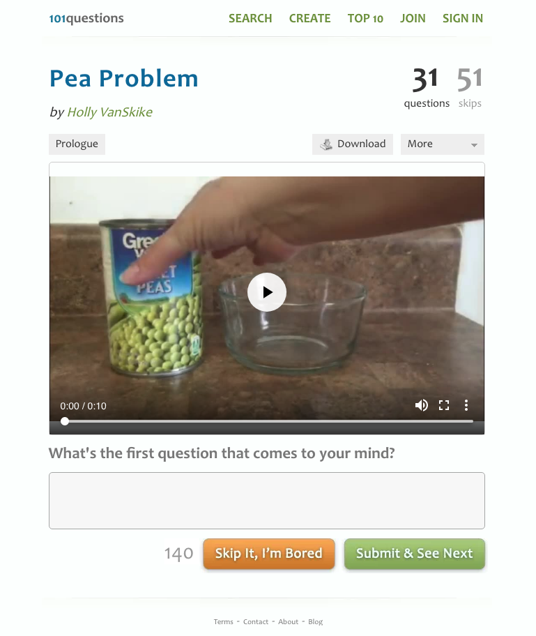 Pea Problem Activity