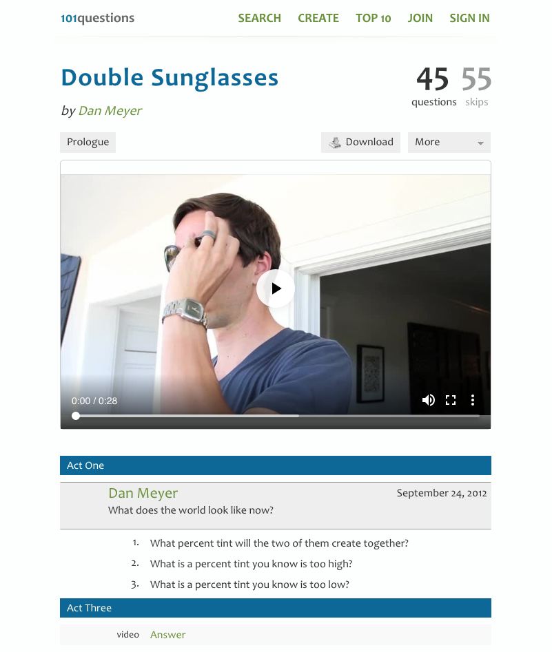 Double Sunglasses Activity