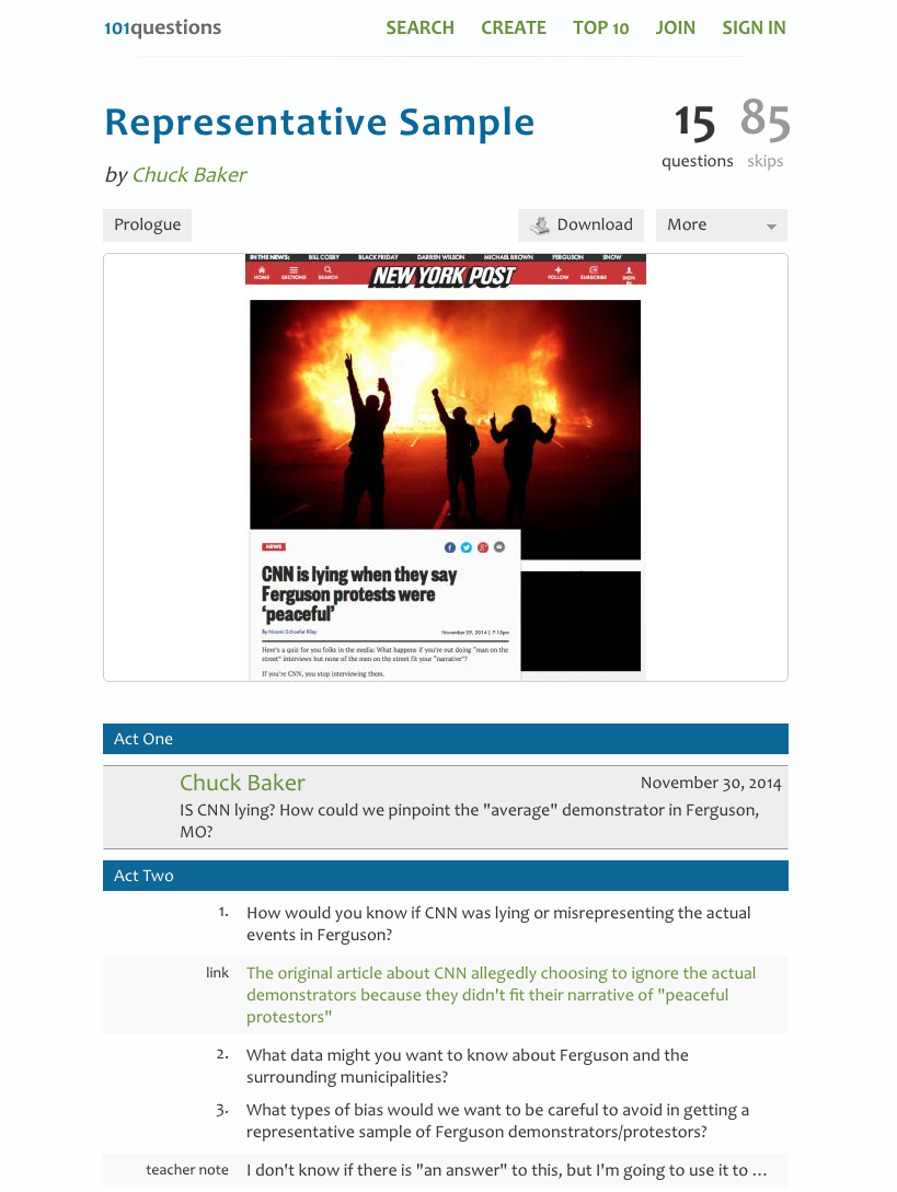 Representative Sample Activity