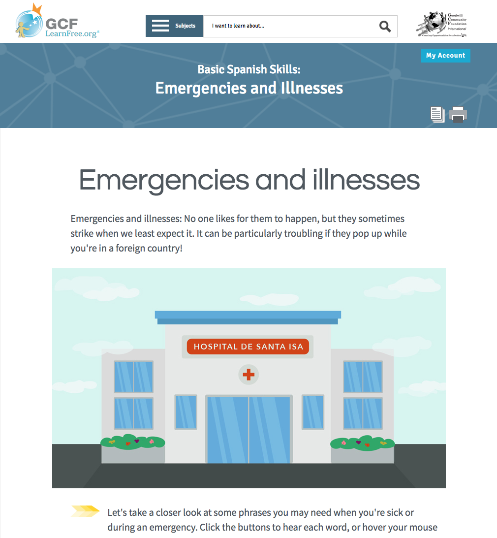 Emergencies and Illnesses Interactive