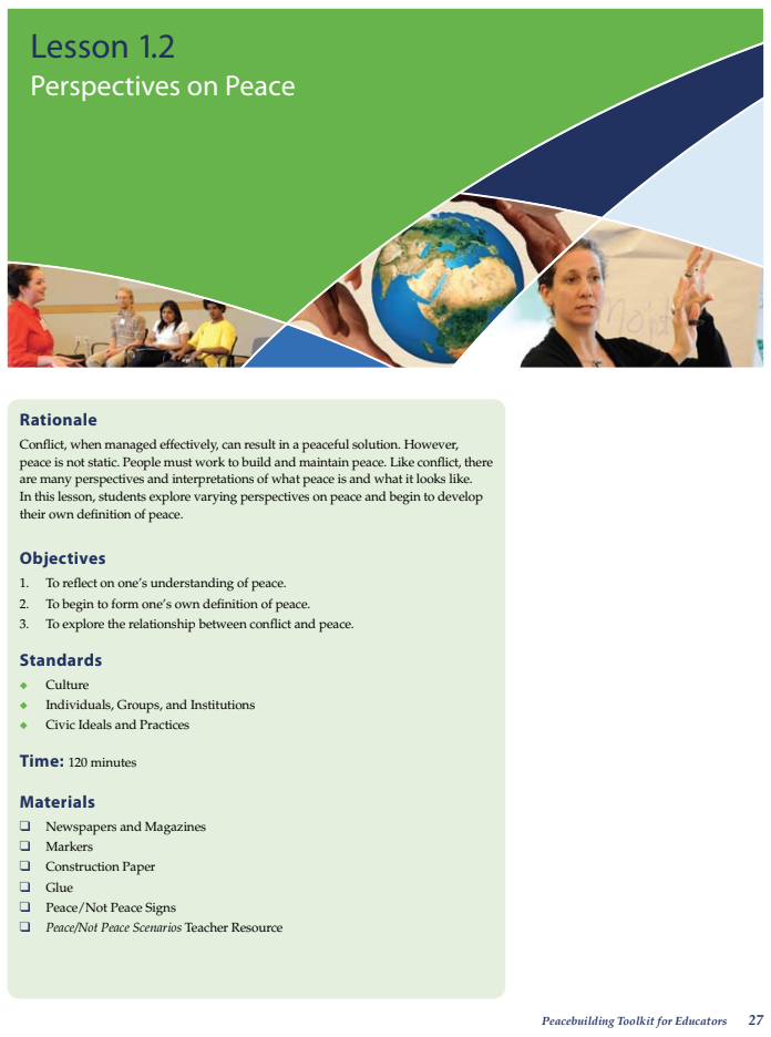 Perspectives on Peace Lesson Plan
