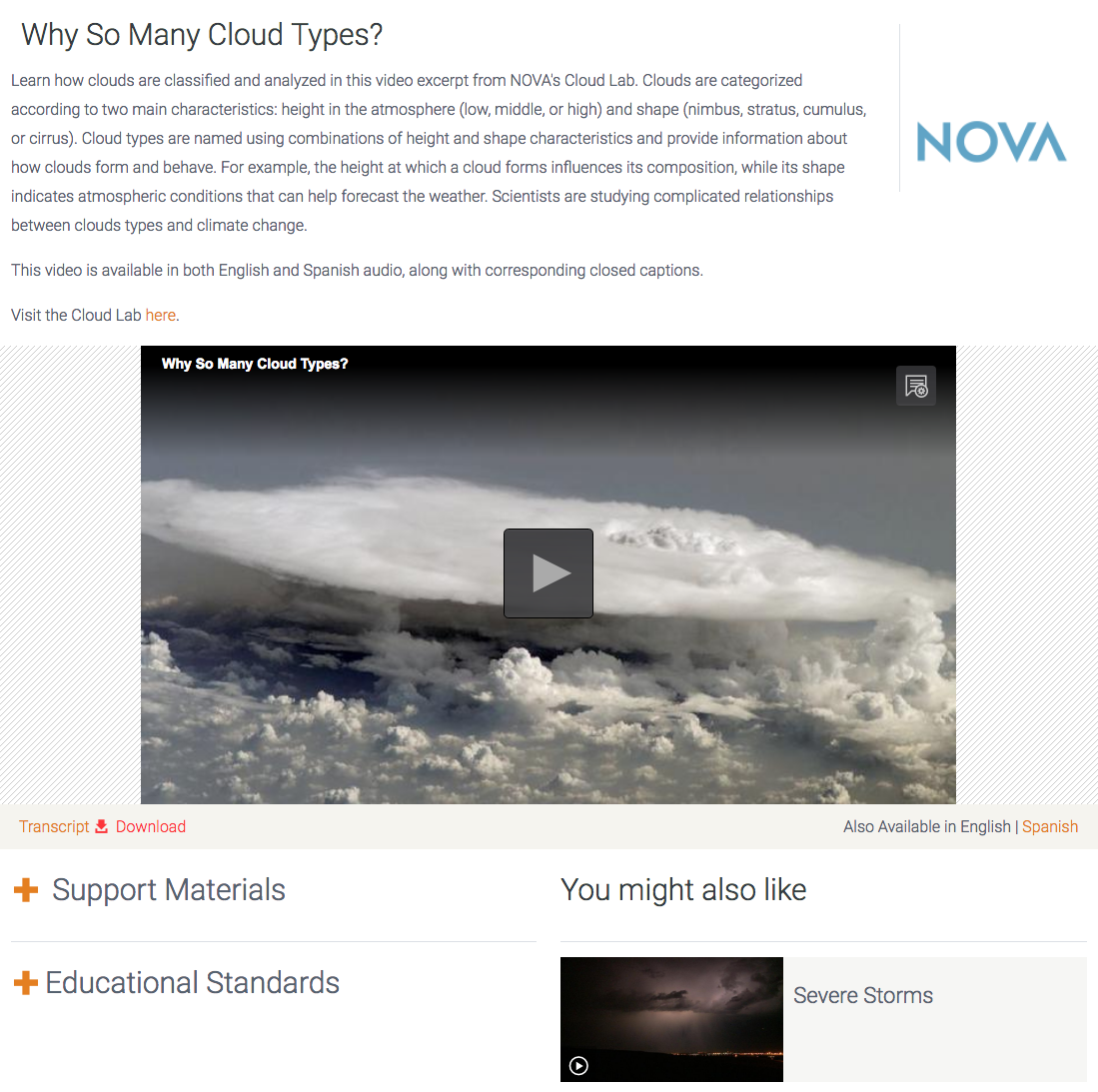 Why So Many Cloud Types? Instructional Video