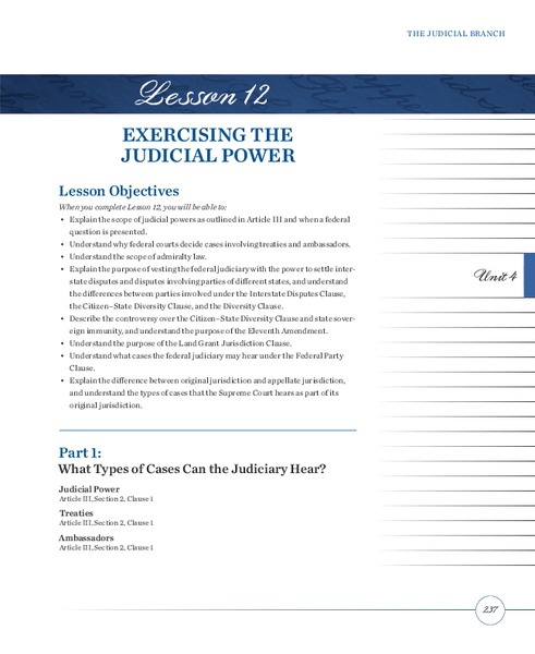 Exercising Judicial Power Lesson Plan
