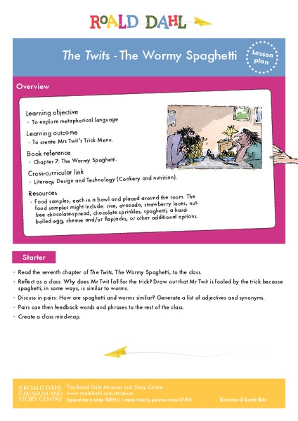 The Twits - The Wormy Spaghetti Lesson Plan