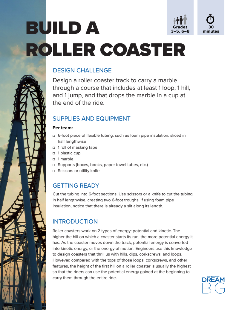 Build a Roller Coaster Activity