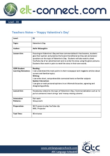 Happy Valentine's Day Lesson Plan