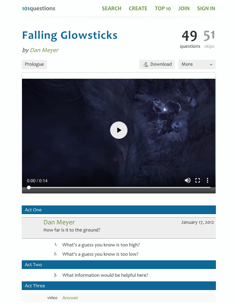 Falling Glowsticks Activity