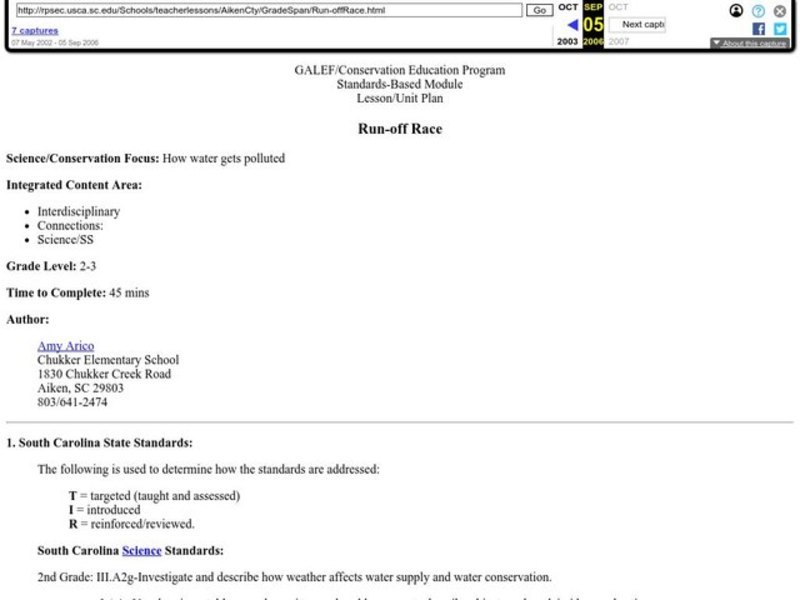 Run-off Race Lesson Plan