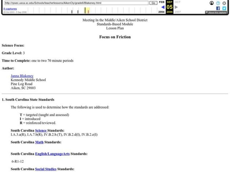 Focus on Friction Lesson Plan