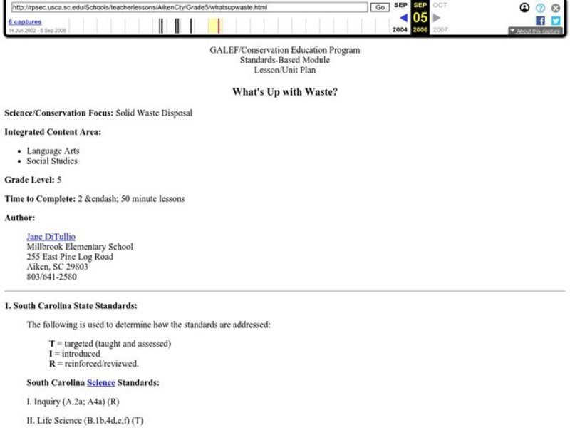 What's Up with Waste? Lesson Plan