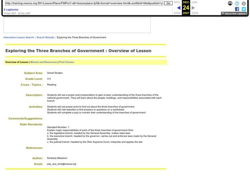 Exploring the Three Branches of Government Lesson Plan