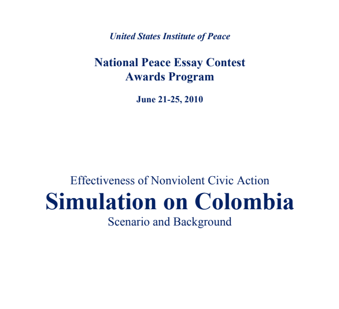 Effectiveness of Nonviolent Civic Action Simulation on Colombia Activity