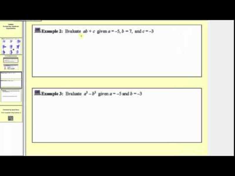 Evaluating Algebraic Expression (L1.3) Instructional Video