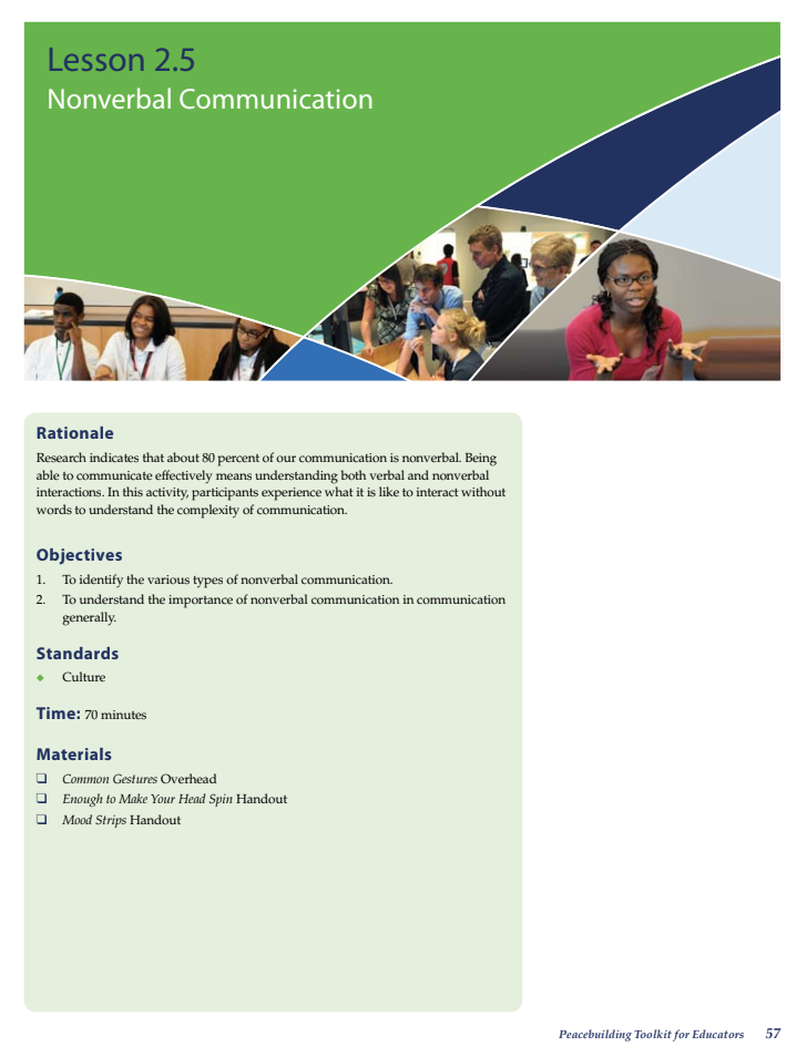 Nonverbal Communication Lesson Plan
