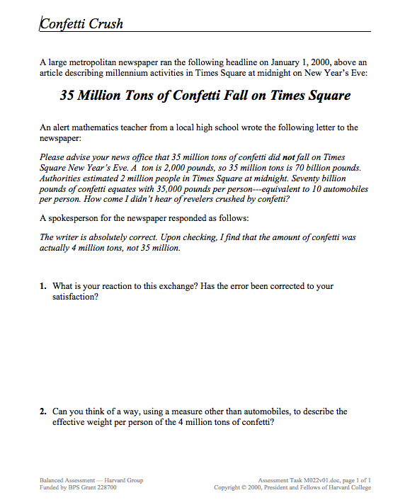 Confetti Crush Assessment