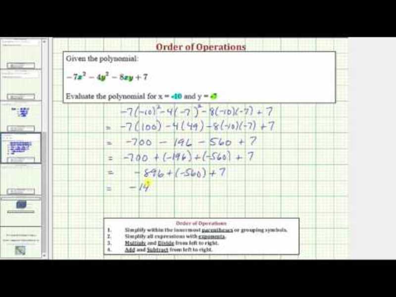 Evaluate an Expression in the Form -7x^2-4y^2-8xy+7 (Example) Instructional Video