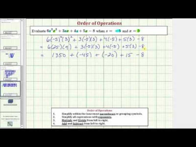 Evaluate an Expression in the Form 6x^2y^2+3xy+4y+5x-8 (Example) Instructional Video