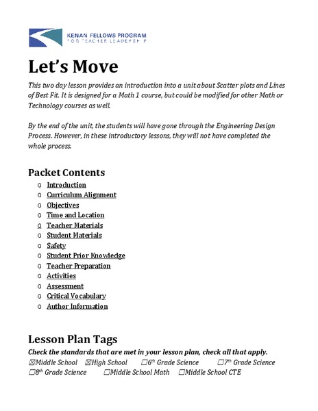 Let's Move Lesson Plan