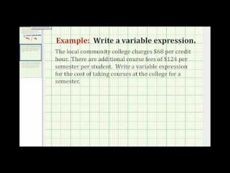 Writing Variable Expressions (Examples) Instructional Video