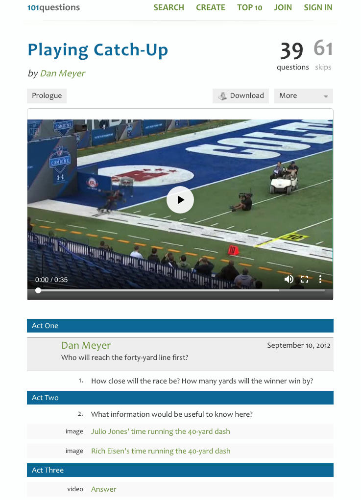 Playing Catch-Up Activity