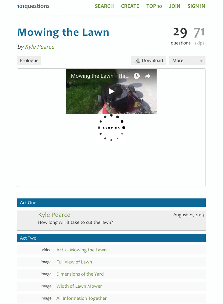 Mowing the Lawn Activity