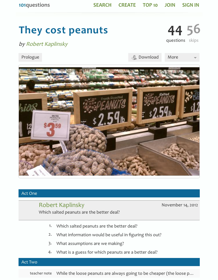 They Cost Peanuts Activity