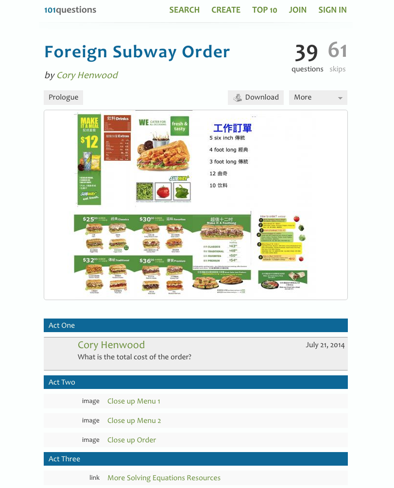 Foreign Subway Order Activity