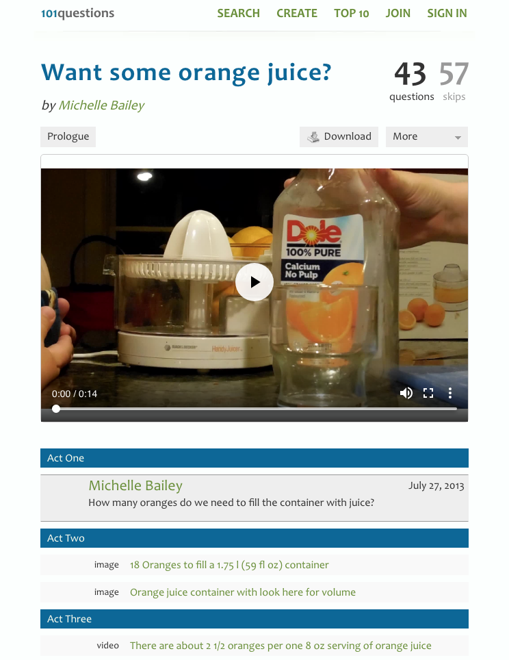 Want Some Orange Juice? Activity