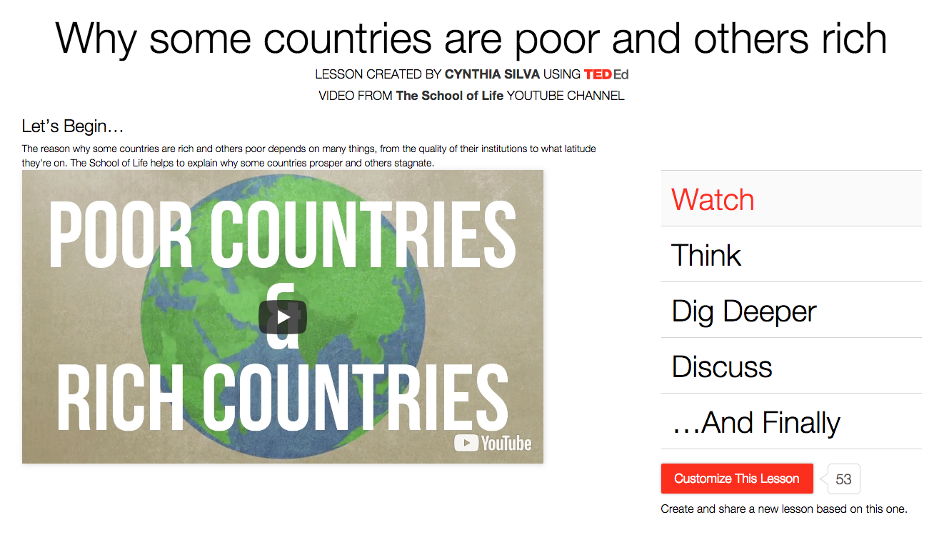 Why Some Countries Are Poor and Others Rich Instructional Video