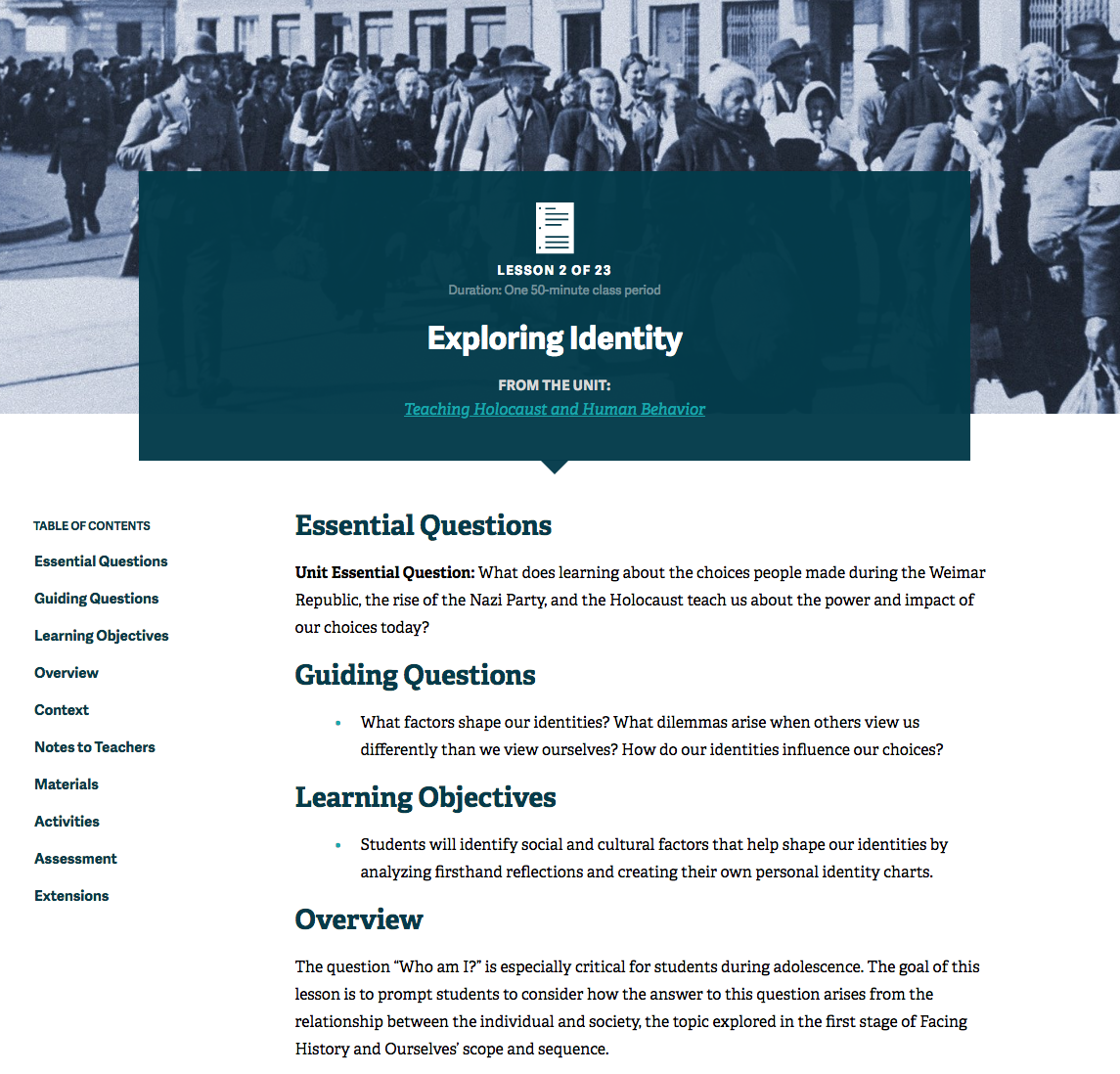 Identity and Place Lesson Plan