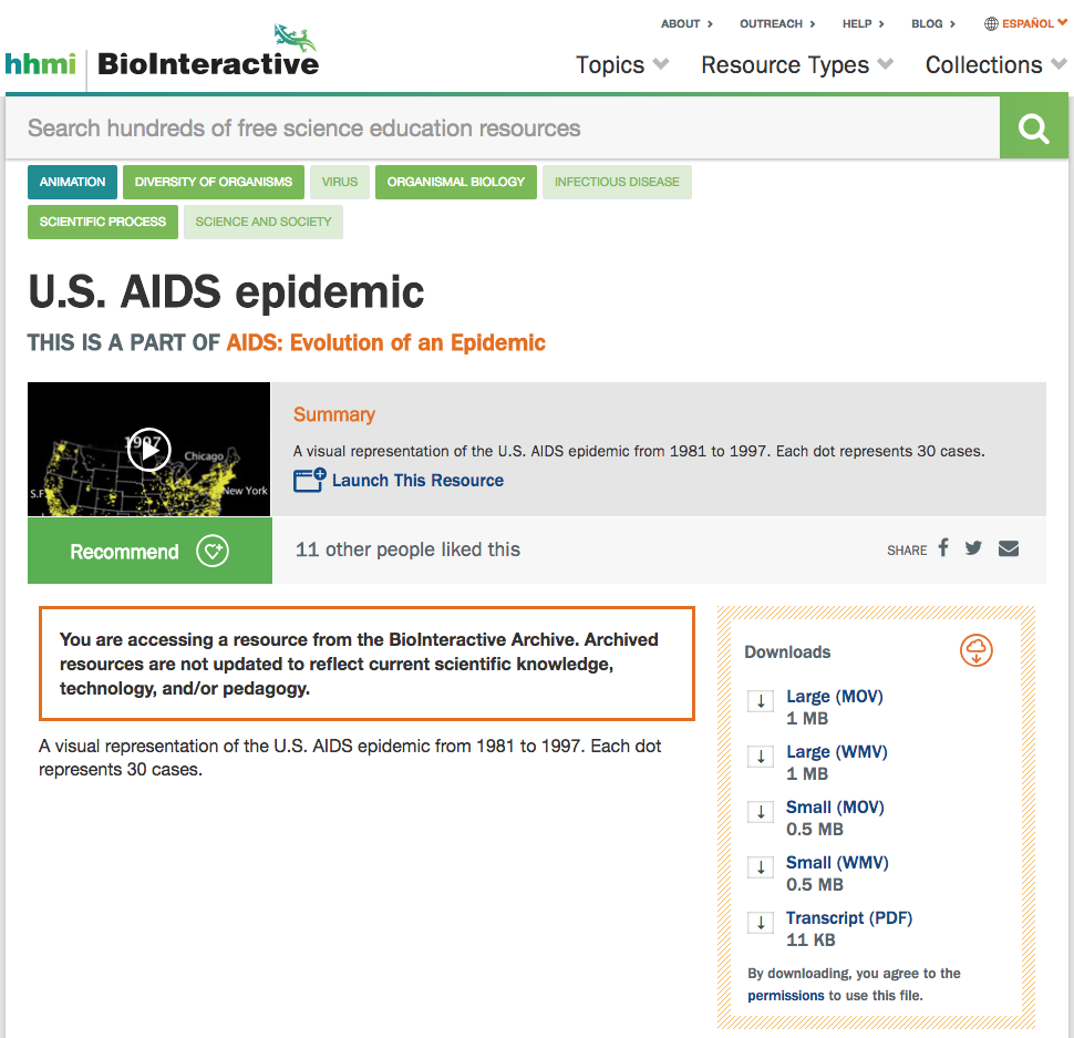 U.S. AIDS Epidemic Instructional Video