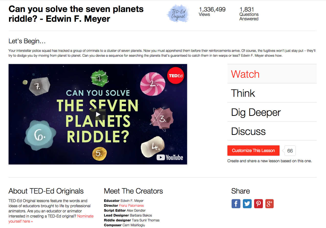 Can You Solve the Seven Planets Riddle? Instructional Video