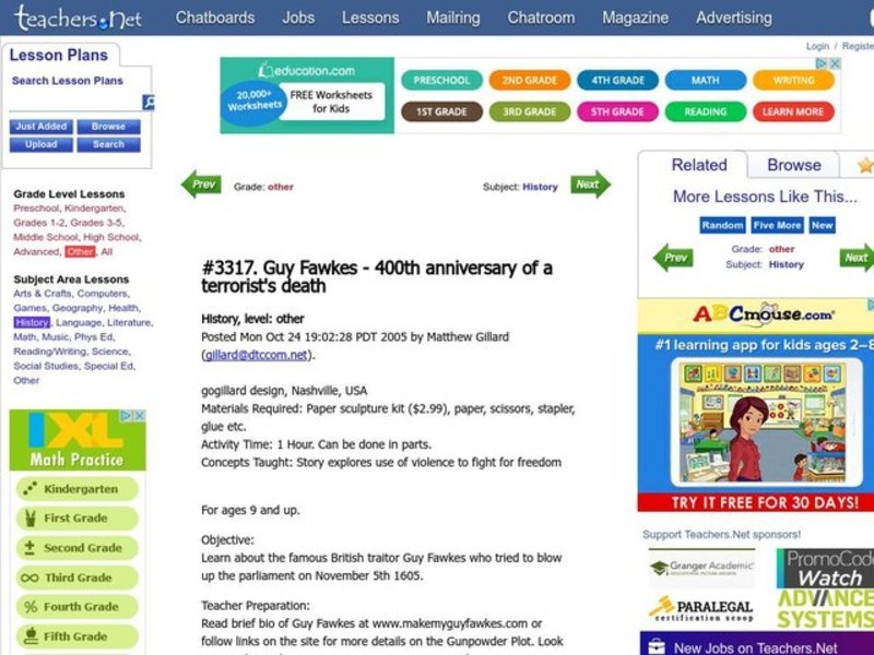 Guy Fawkes Lesson Plan