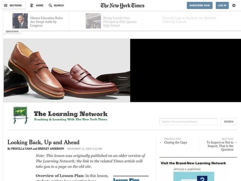 Looking Back, Up and Ahead Lesson Plan