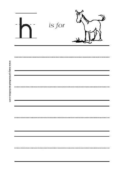 H is for Horse Worksheet