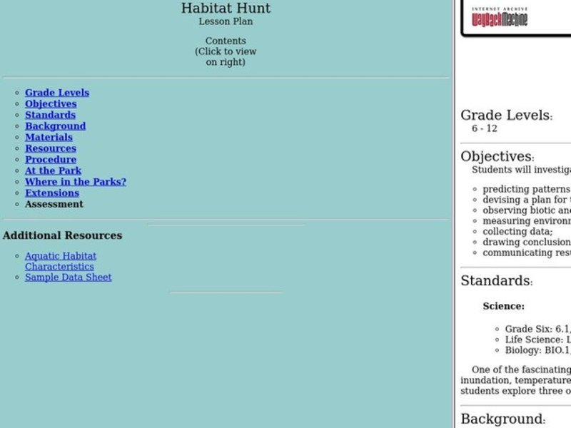 Habitat Hunt Lesson Plan