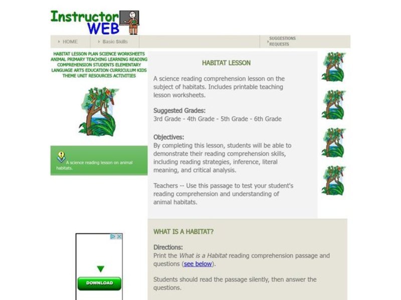 Habitat Lesson Lesson Plan