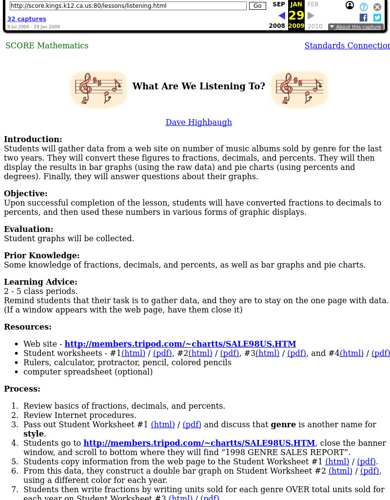 What Are We Listening To? Lesson Plan