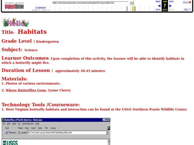 Habitats Lesson Plan