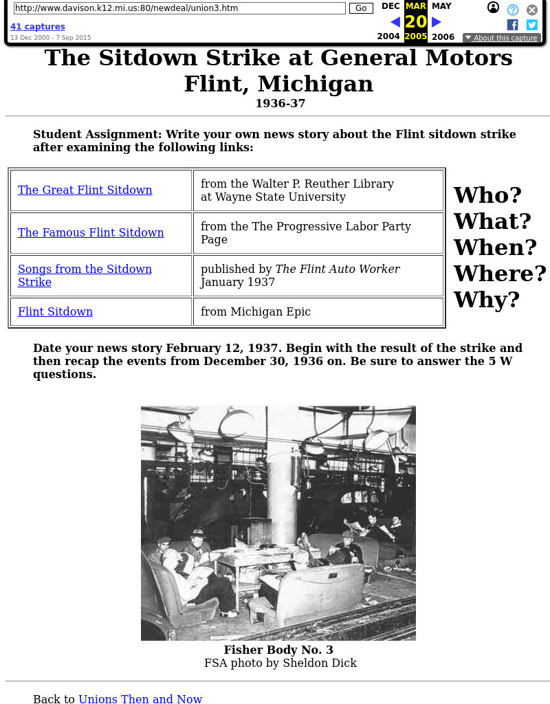 The Flint Sitdown Strike Lesson Plan