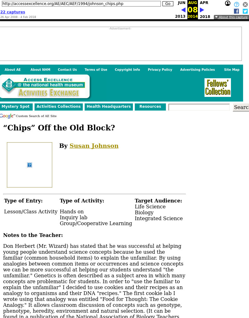 "Chips" Off the Old Block? Lesson Plan