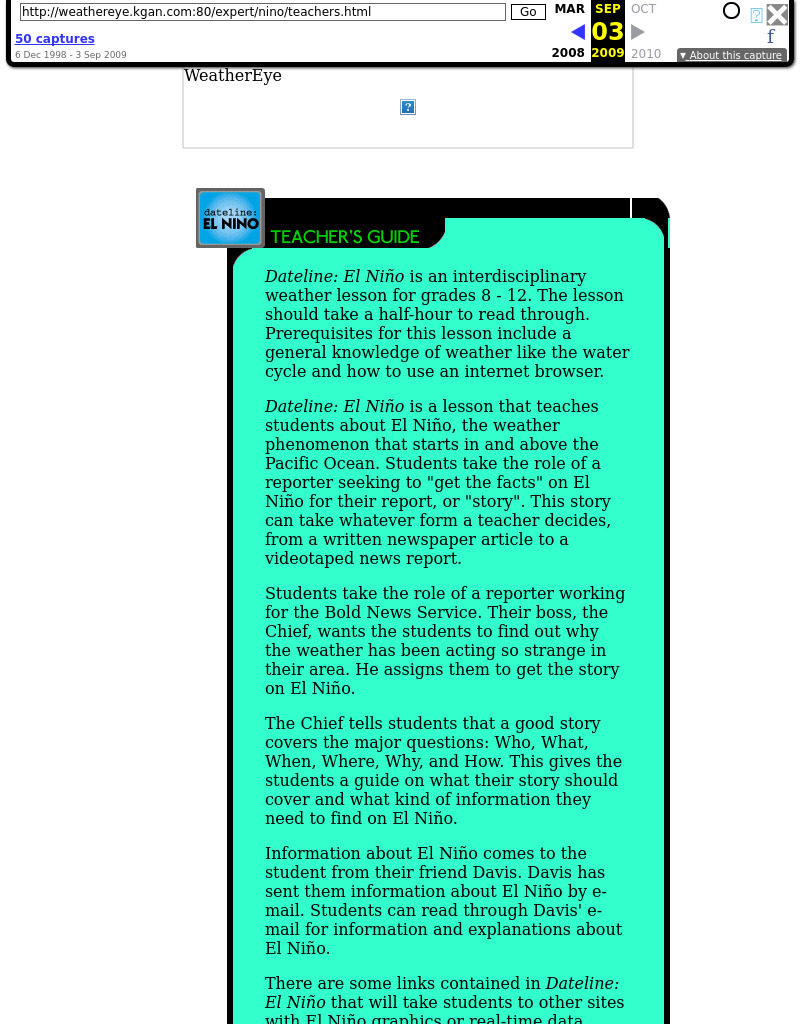 Dateline: El Niño Lesson Plan