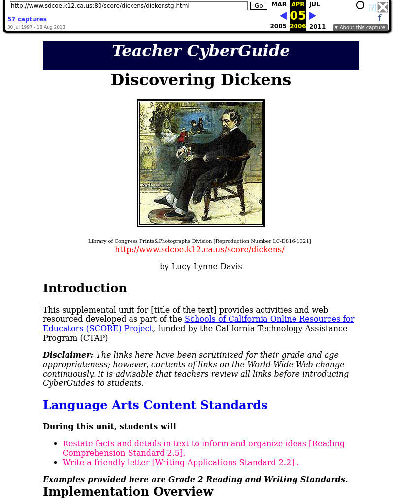 Discovering Dickens Lesson Plan